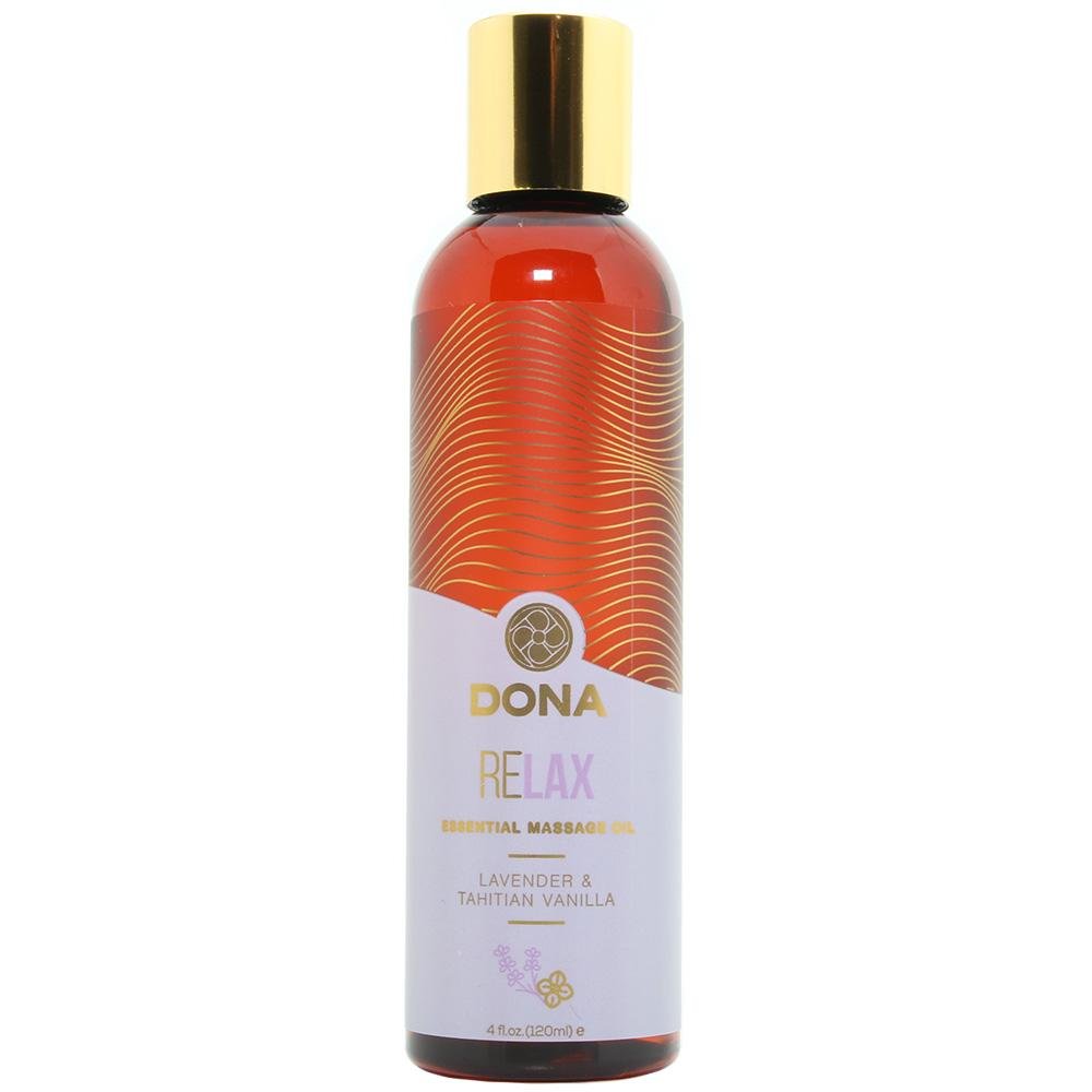 DONA Relax Massage Oil 4oz/120ml in Lavender & Tahitian Vanilla