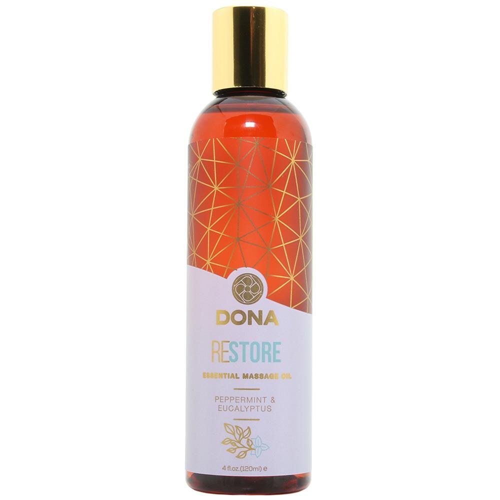 DONA Restore Massage Oil 4oz/120ml in Peppermint & Eucalyptus